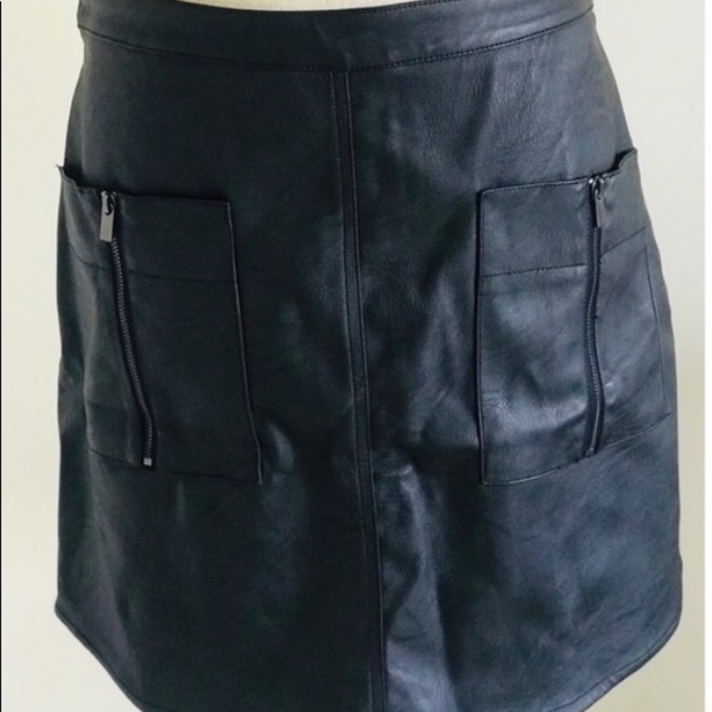 BCBG MAXAZRIA faux leather mini skirt